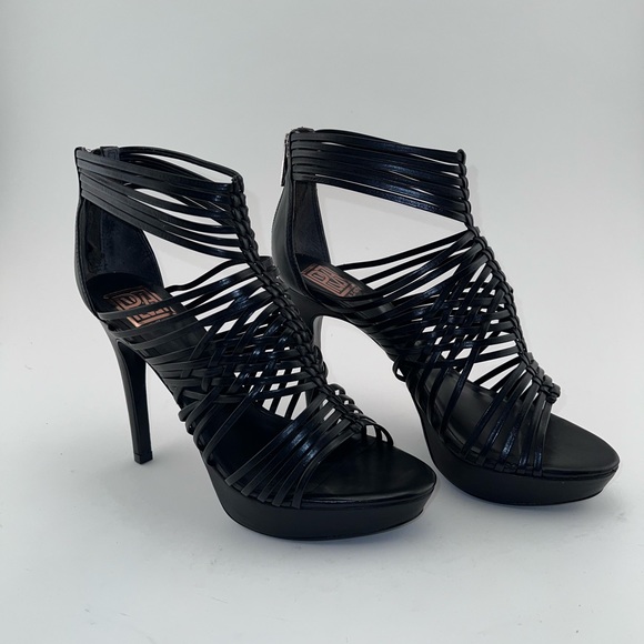 BNIB Pour La Victoire Aurora Black Platform Gladiator Sandal Heels Size 8.5 - Picture 3 of 8